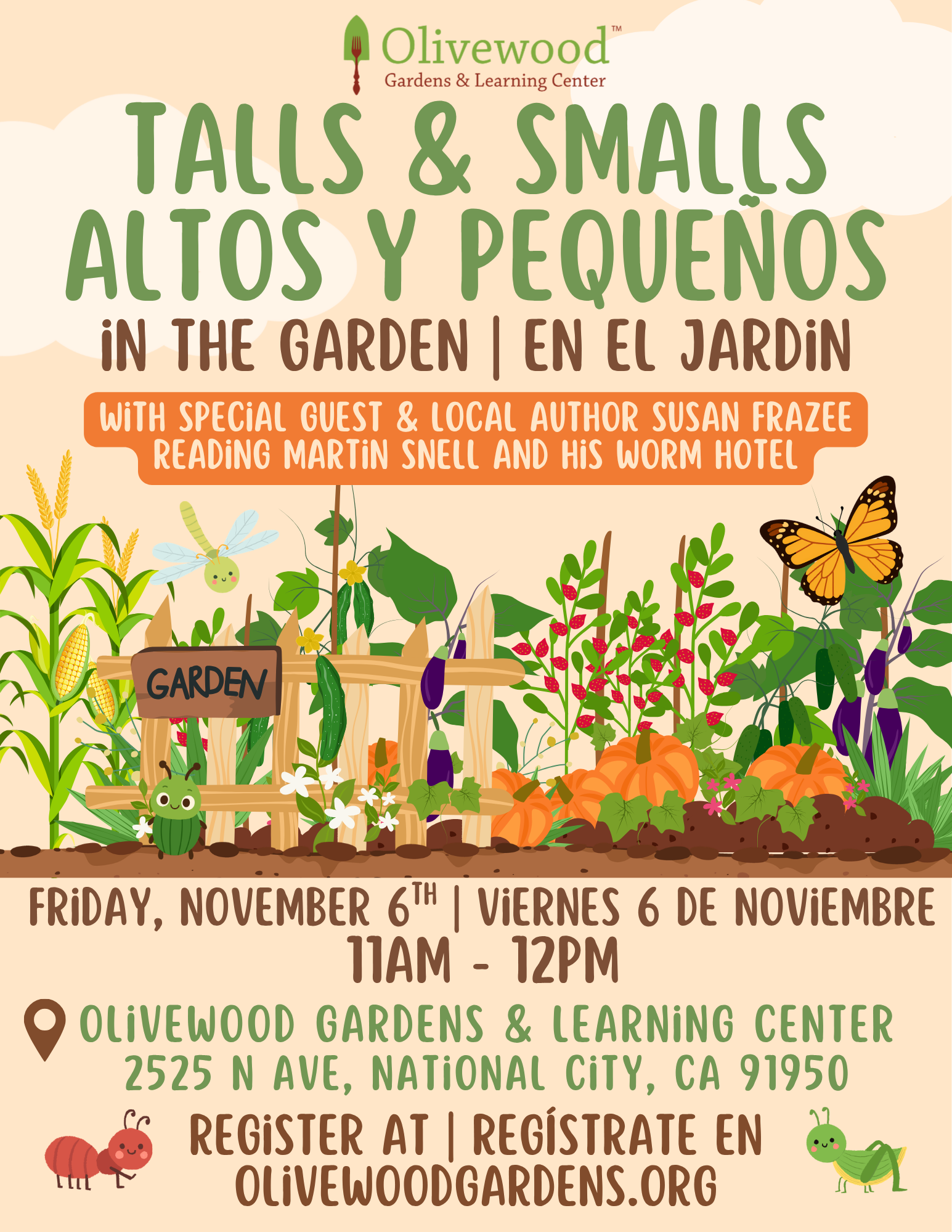 Talls & Smalls / Altos y Pequeños (11/6/26) featuring local author: Susan Frazee
